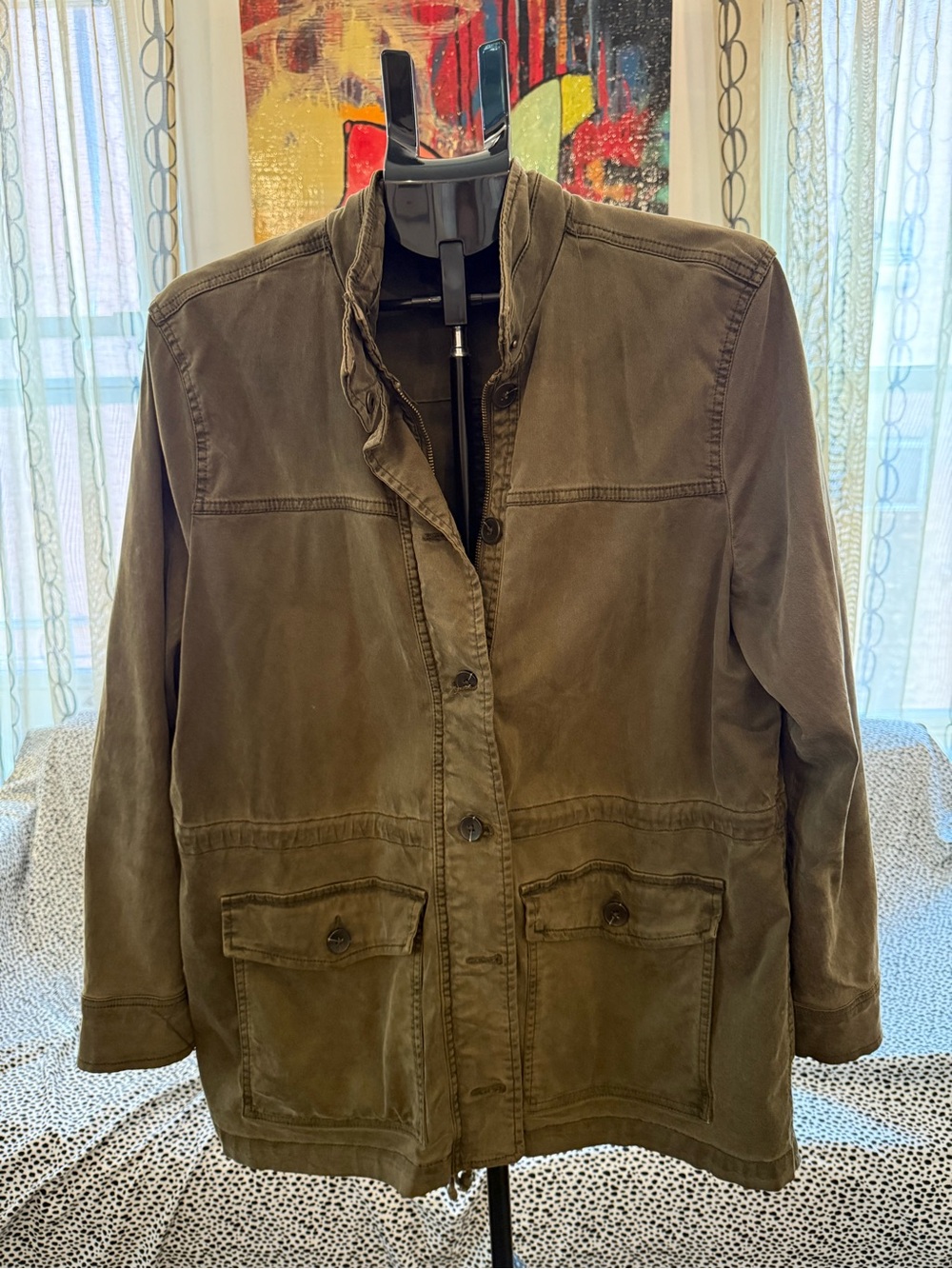 Lucky Brand Olive Brown Military Field Jacket Women’s XL
